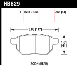 Toyota Prius Brake Pad Set - Rear - Hawk Performance - HPS Performance Street - 2010 Toyota Prius Brake Pad Set - Rear - Hawk Performance - HPS Performance Street - 2010